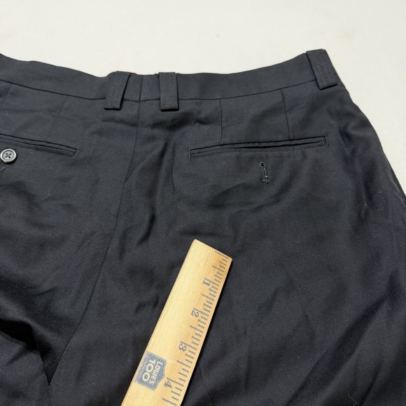 Lauren Ralph Lauren Wool Cashmere Dress Pants Mens Black Flat Front *Defects* - Picture 9 of 14